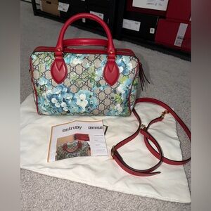 Gucci Blue Boom Canvas Boston Bag!